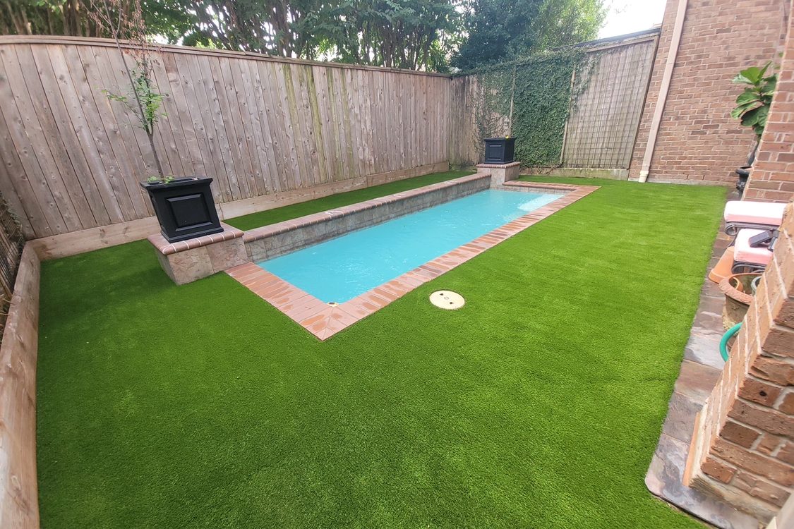 Poolside turf after replacement