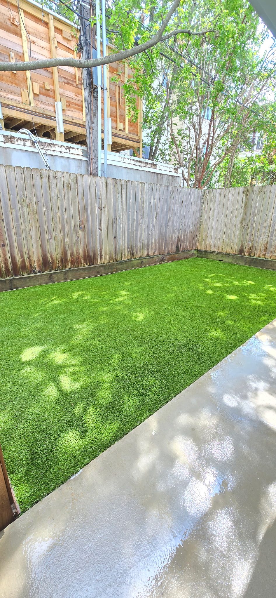 Finished side-yard turf install
