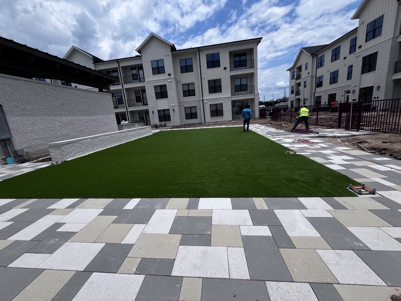 Apartment community courtyard turf