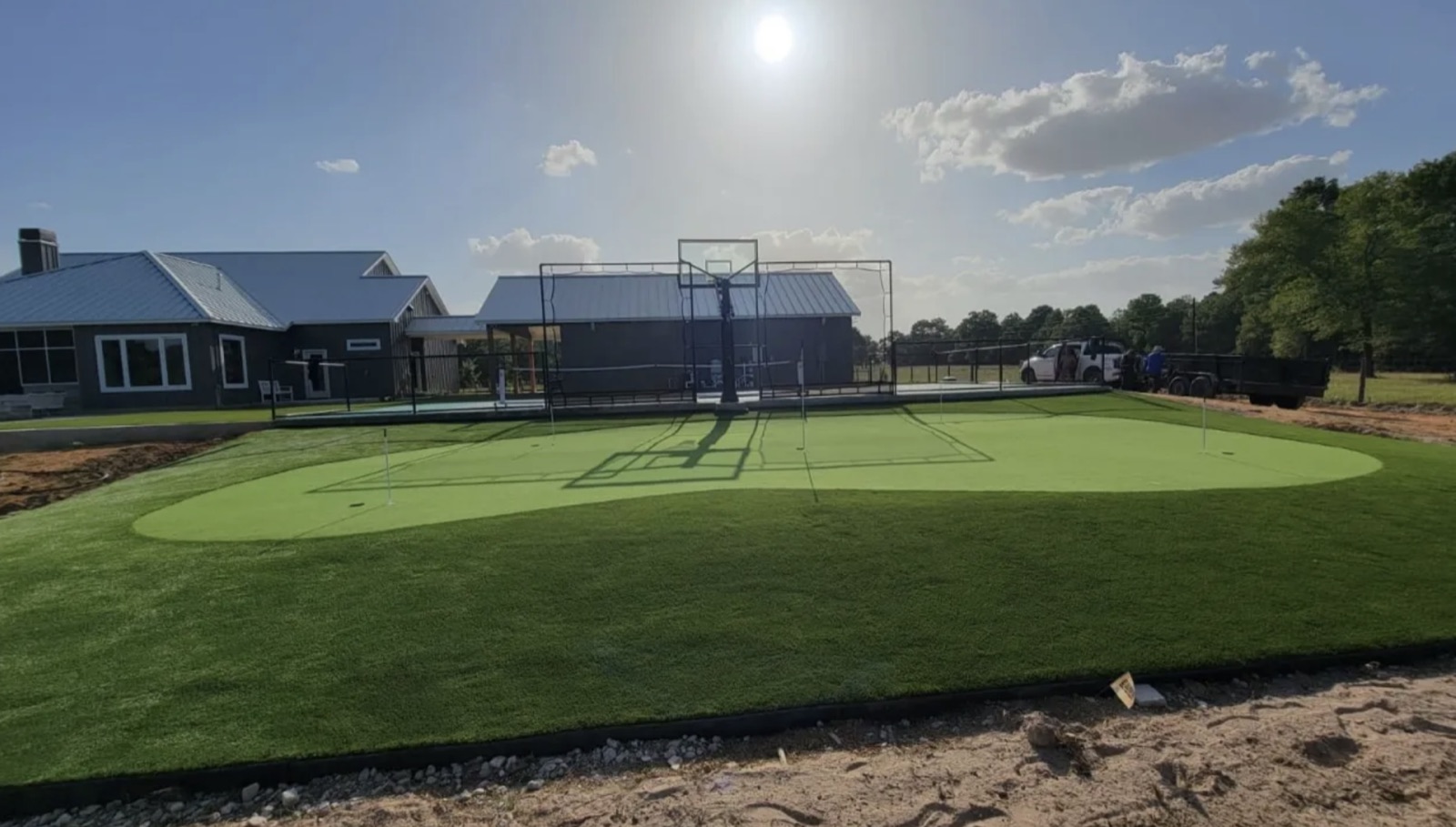 Putting green and sport court